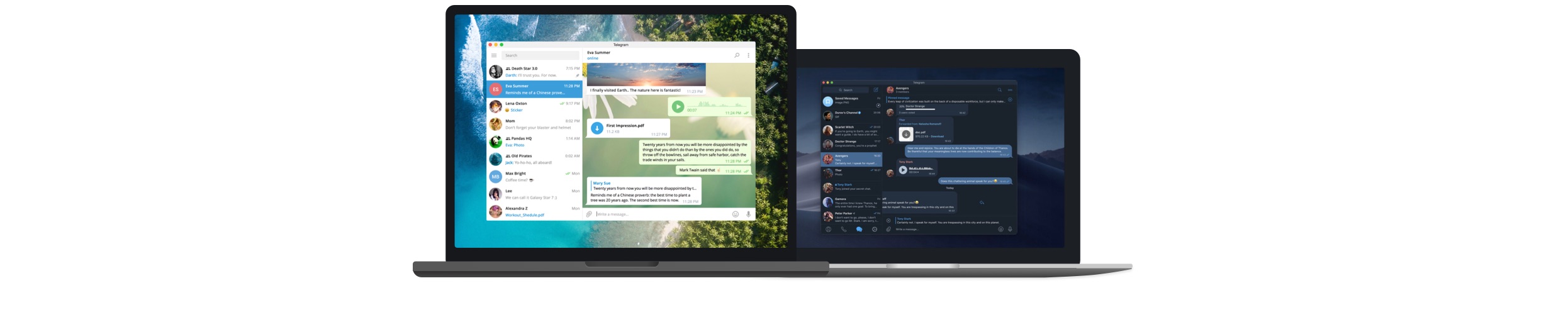 Telegram 桌面版聊天界面