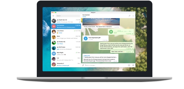Telegram 多端连接界面